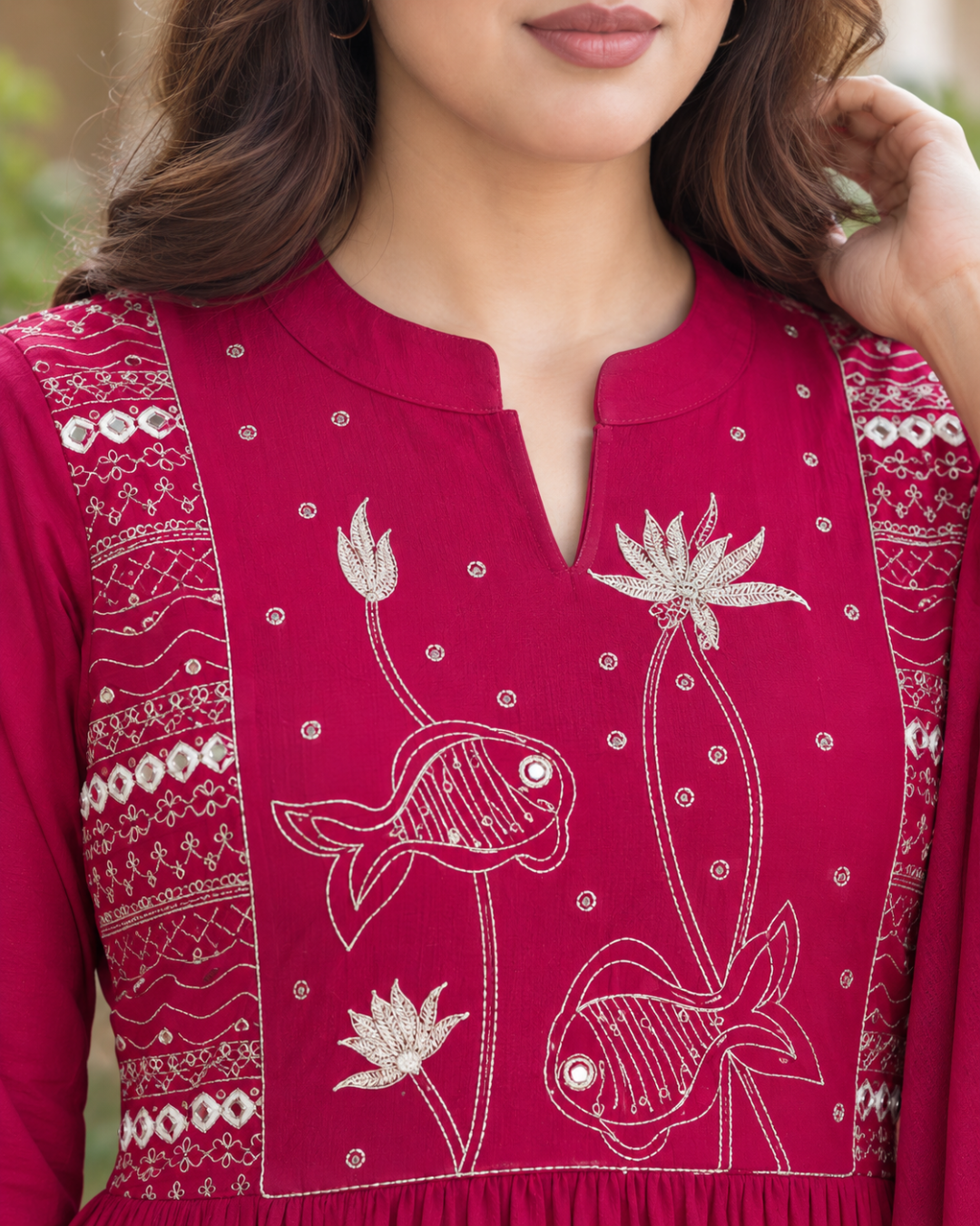 Nyla Fuchsia Lotus Anarkali Set