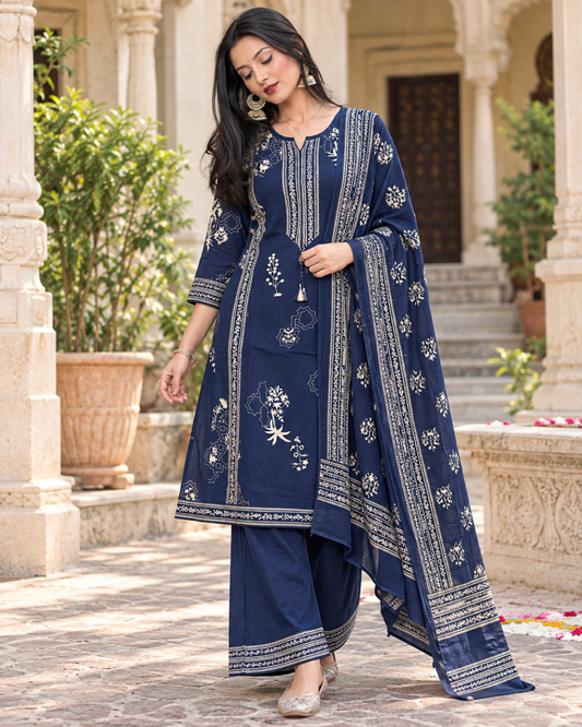 Indigo Aayat Straight Kurti Set