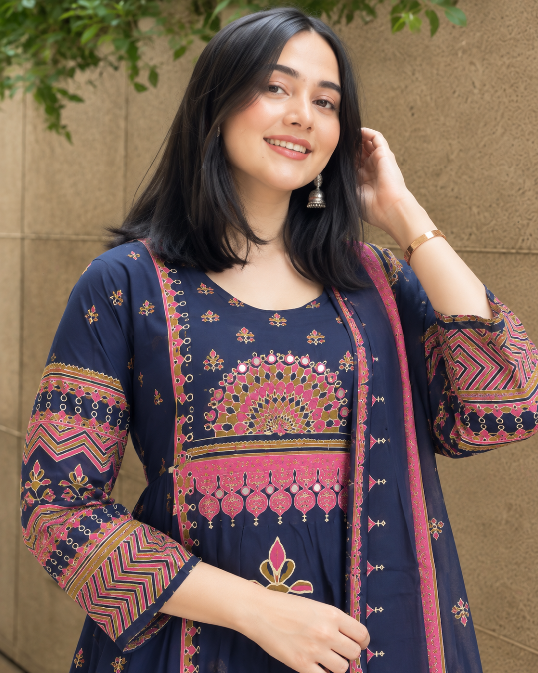 Festive Mandala Kalidar Kurti Set