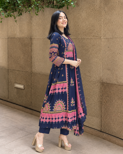 Festive Mandala Kalidar Kurti Set