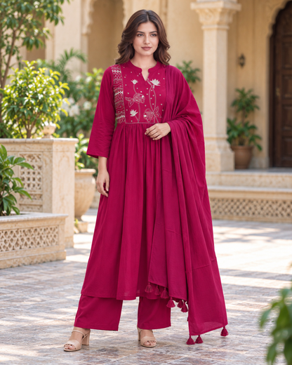 Nyla Fuchsia Lotus Anarkali Set