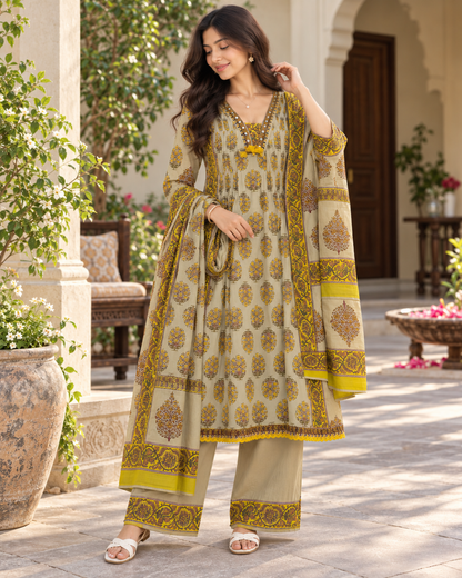 Sitara Sage Boota Kurti Set