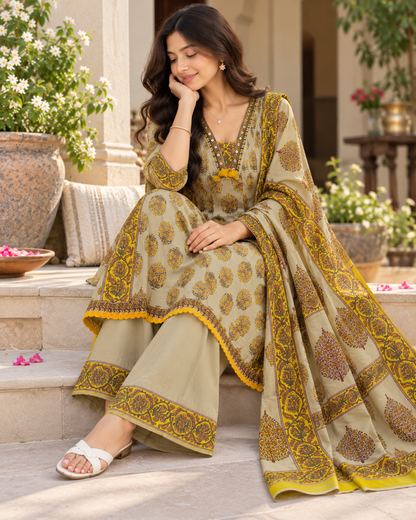 Sitara Sage Boota Kurti Set