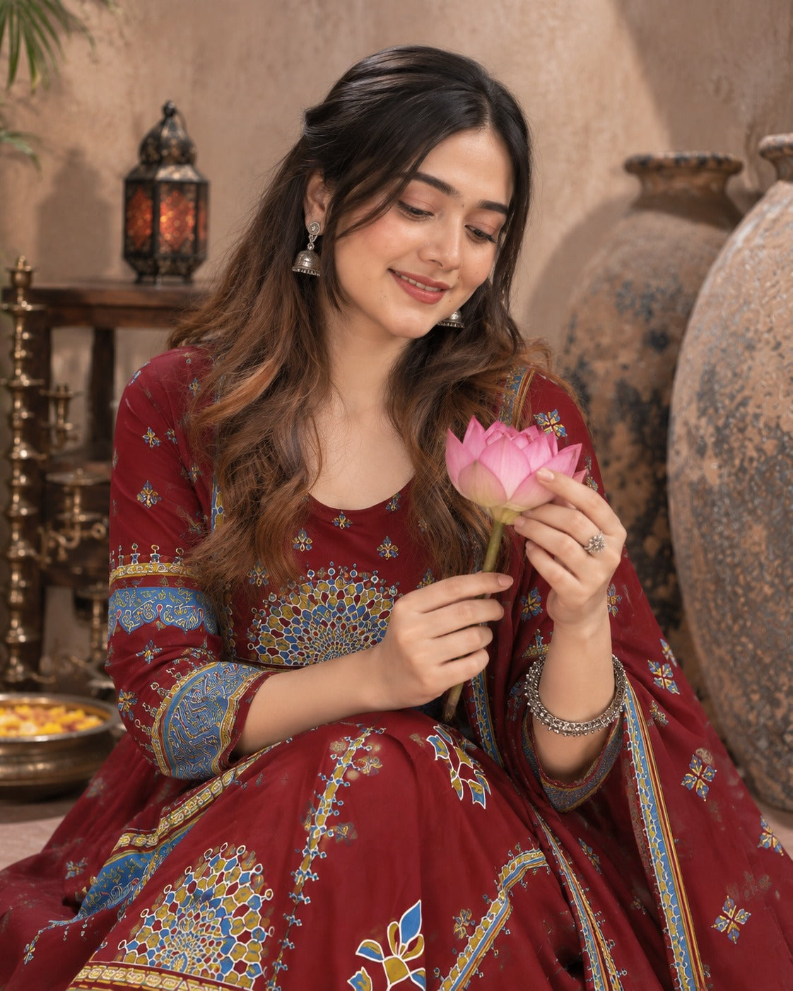 Festive Mandala Kalidar Kurti Set